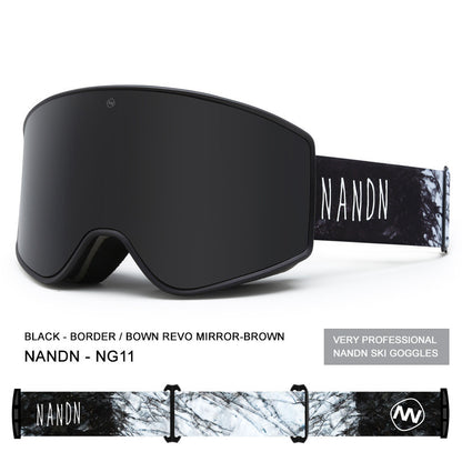 Cylindrical Double-layer Anti-fog Ski Goggles Equipment