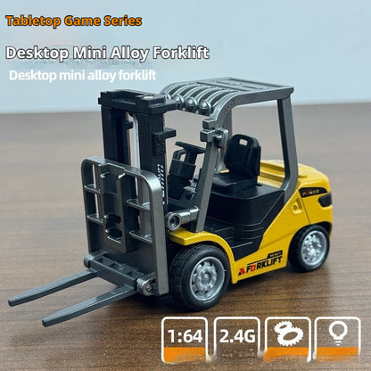Remote Control Mini Forklift Desktop Alloy Engineering Remote Car Model