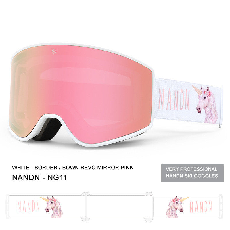 Cylindrical Double-layer Anti-fog Ski Goggles Equipment
