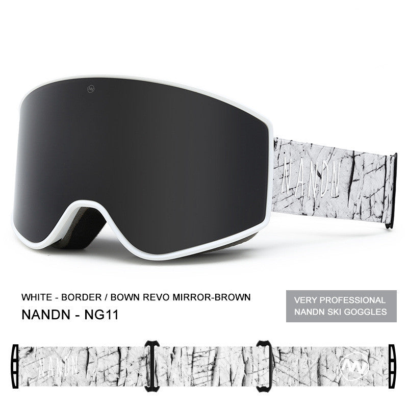 Cylindrical Double-layer Anti-fog Ski Goggles Equipment