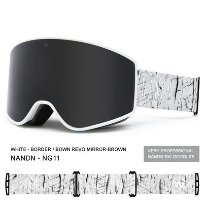 Cylindrical Double-layer Anti-fog Ski Goggles Equipment
