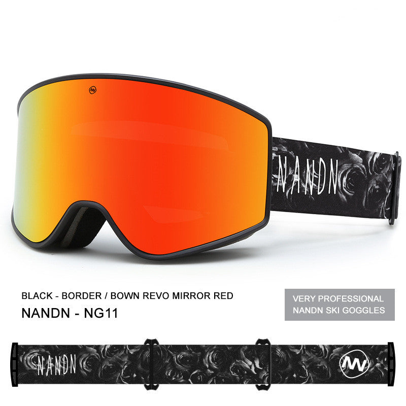 Cylindrical Double-layer Anti-fog Ski Goggles Equipment