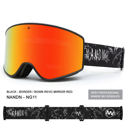 Cylindrical Double-layer Anti-fog Ski Goggles Equipment