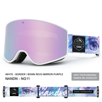 Cylindrical Double-layer Anti-fog Ski Goggles Equipment
