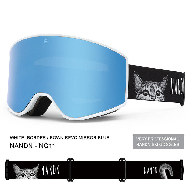 Cylindrical Double-layer Anti-fog Ski Goggles Equipment