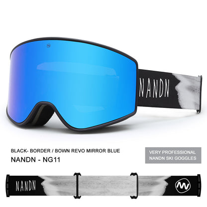 Cylindrical Double-layer Anti-fog Ski Goggles Equipment
