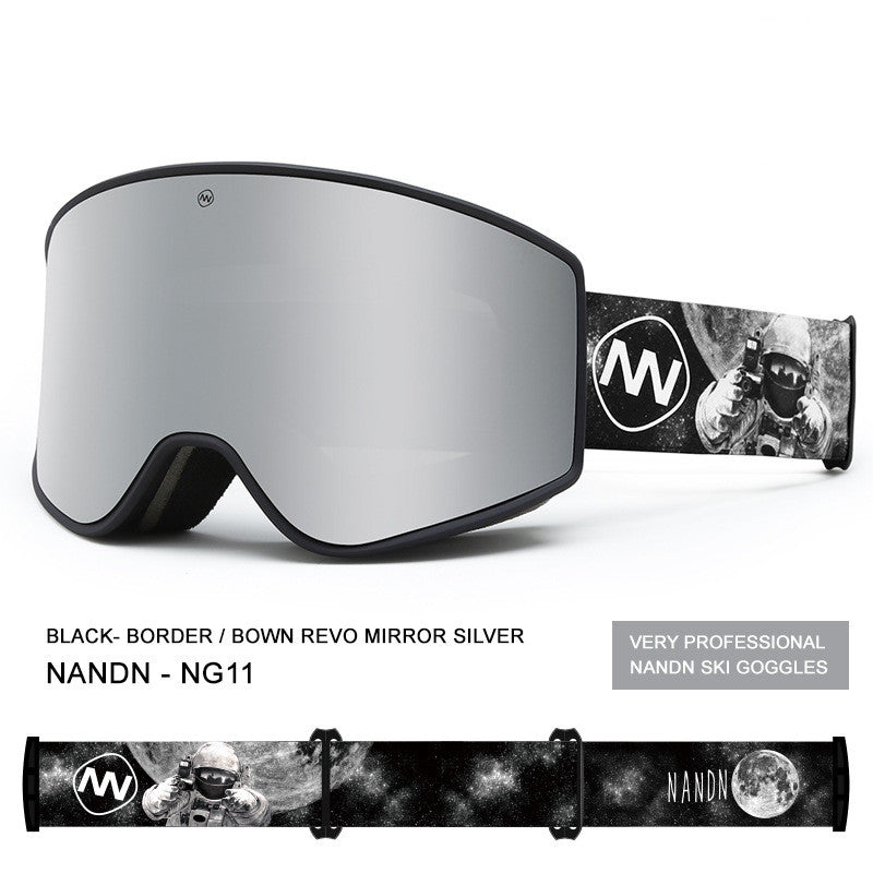 Cylindrical Double-layer Anti-fog Ski Goggles Equipment