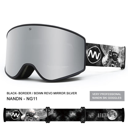 Cylindrical Double-layer Anti-fog Ski Goggles Equipment