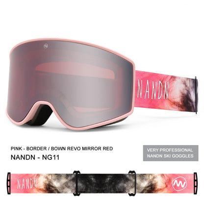Cylindrical Double-layer Anti-fog Ski Goggles Equipment